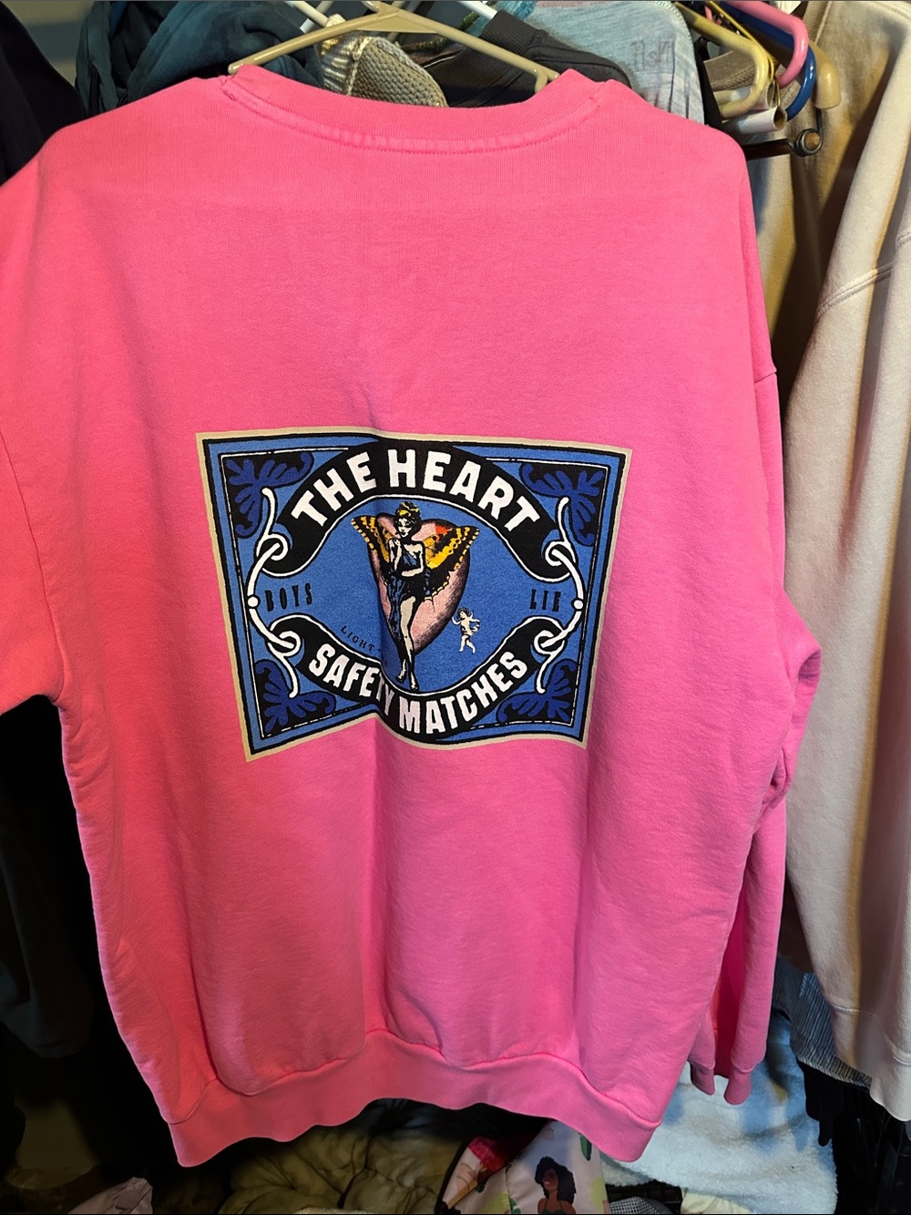 Boys Lie Hot Pink 'Perfect Match' Graphic Oversized Sweatshirt - Picture 4 of 4